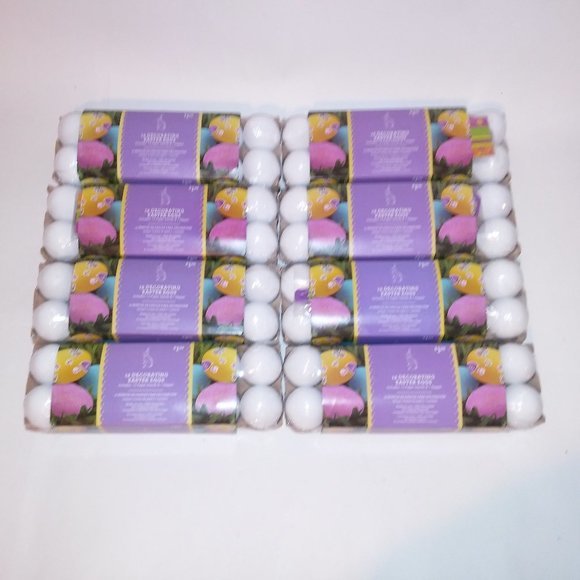 Set of 96 Easter Eggs Solid White for Decorating Includes‎ Paper Stands & Dipper - Picture 1 of 9